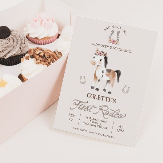 Invitation Joli Cheval Brown Premier Rodéo 1er Anniversaire