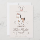 Invitation Joli Cheval Brown Premier Rodéo 1er Anniversaire (Devant)