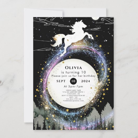 Invitation Joli Cheval coloré Anniversaire (Devant)