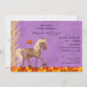 Invitation Joli cheval en automne Feuilles Anniversaire Invit (Dos)