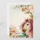 Invitation Joli Cheval et Fleurs Anniversaire (Dos)