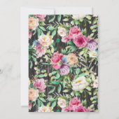 Invitation Joli cheval et fleurs | Anniversaire du bois rusti (Dos)