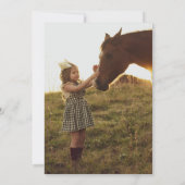 Invitation Joli cheval et fleurs PHOTO Anniversaire (Dos)