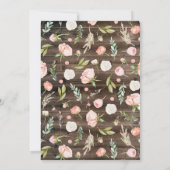 Invitation Joli cheval et fleurs sur le bois rustique Anniver (Dos)