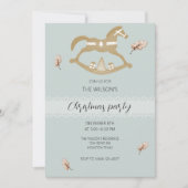 Invitation Joli Cheval Rocking En Bois (Devant)