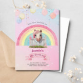 Invitation Joli cheval rose arc-en-ciel Ballons fête d'annive