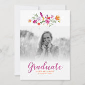 Invitation Joli Chic Floral Graduate Photo Party (Devant)