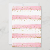 Invitation Joli Chic Gold Parties scintillant rose Floral béb (Dos)