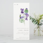 Invitation Joli Chic Monogramme Violet Floral Couples Douche (Debout devant)