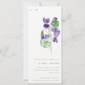 Invitation Joli Chic Monogramme Violet Floral Couples Douche (Devant)