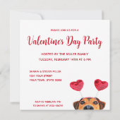 Invitation Joli Chien Drôle Cœur Bandeau Saint-Valentin Fête (Dos)
