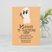 Invitation Joli chien fantôme Halloween N'importe quel âge An (Debout devant)