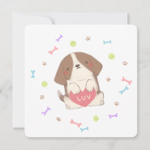 Invitation Joli chiot avec l'illustration de LUV