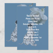 Invitation Joli chiot dalmatien Fête Animale Rose (Devant / Derrière)
