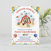 Invitation Joli cirque de carnaval à l'aquarelle pour l'anniv (Debout devant)