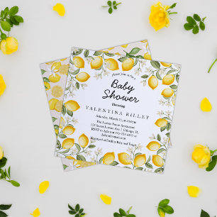 Invitation Joli Citron Agrume Fruit Été Baby Shower Carré