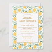 Invitation Joli Citron Citrus Foliage Baby shower virtuel (Devant)