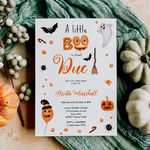 Invitation Joli citrouille Boo baby shower Halloween