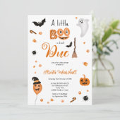 Invitation Joli citrouille Boo baby shower Halloween (Debout devant)