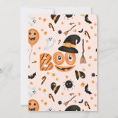 Invitation Joli citrouille Boo Halloween baby shower rose (Dos)