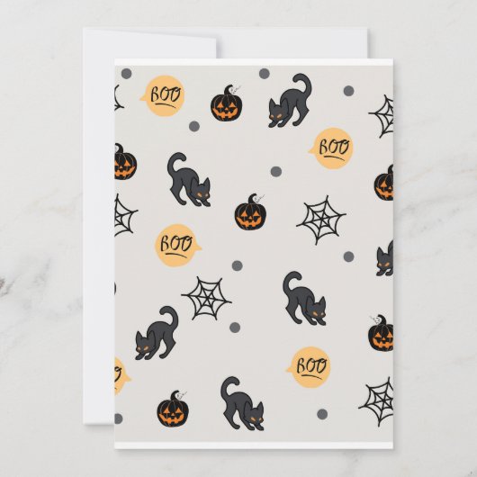 Invitation Joli citrouille Boo Halloween bash rose (Dos)