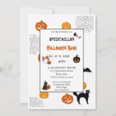 Invitation Joli citrouille Boo Halloween bash rose (Devant)