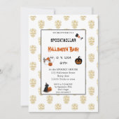 Invitation Joli citrouille Boo Halloween bash rose (Devant)