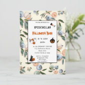 Invitation Joli citrouille Boo Halloween fête rose (Debout devant)