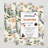 Invitation Joli citrouille Boo Halloween fête rose (Devant / Derrière)