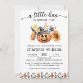Invitation Joli Citrouille Halloween Baby shower Little Boo (Devant)