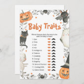 Invitation Joli Citrouille Halloween Baby Traits Douche Jeu (Devant / Derrière)