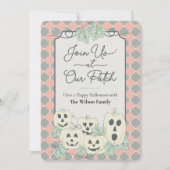 Invitation Joli Citrouille Halloween Party Deux côtés (Devant)