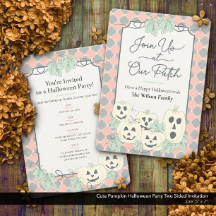 Invitation Joli Citrouille Halloween Party Deux côtés