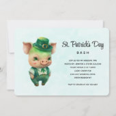 Invitation Joli Cochon Vert St. Patrick's Day Party (Devant)