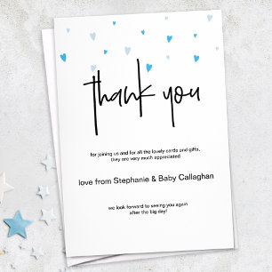 Invitation Joli Coeur Bleu Minuscule Merci de fête