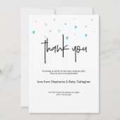 Invitation Joli Coeur Bleu Minuscule Merci de fête (Devant)