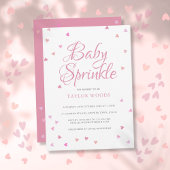 Invitation Joli Coeurs d'Amour Rose Bébé Sprinkel Douche