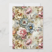Invitation Joli Collage Floral 40e Anniversaire (Dos)
