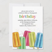 Invitation Joli coloré moderne Anniversaire Popsicles d'été (Devant)