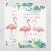 Invitation Joli Conte de Fée Pour Deux Fleur Tropicale de Fla (Devant / Derrière)