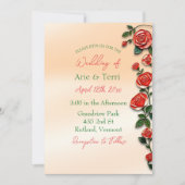 Invitation Joli Coral Roses Mosaic M. et Mme Mariage (Devant)