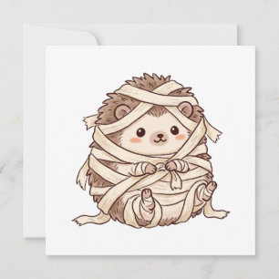 Invitation Joli costume de mummy de hérisson pour Halloween I