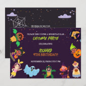 Invitation Joli costume d'Halloween Fête d'anniversaire moder (Devant / Derrière)