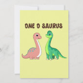 Invitation Joli Couleur One O Saurus 1er Dinosaure Anniversai (Dos)