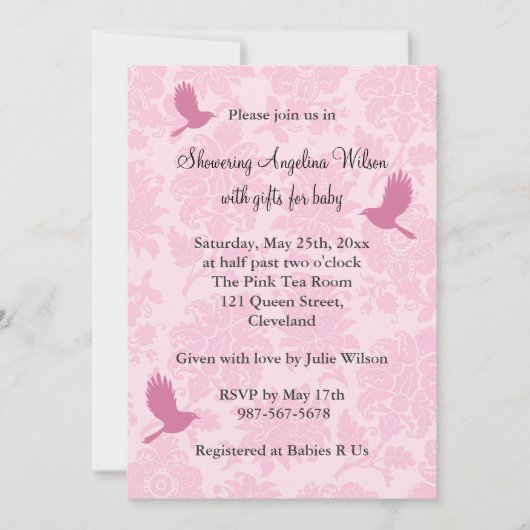 Invitation Joli Damask Rose (Devant)