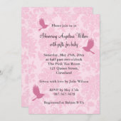 Invitation Joli Damask Rose (Devant / Derrière)