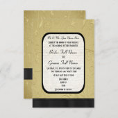 Invitation Joli damassé or mariage officiel (Devant / Derrière)