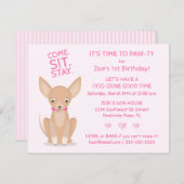 Invitation Joli dans le Chihuahua rose (Devant / Derrière)