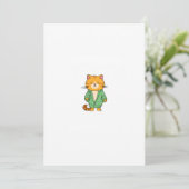 Invitation Joli design de chat, chat roux (Debout devant)