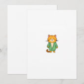 Invitation Joli design de chat, chat roux (Devant / Derrière)
